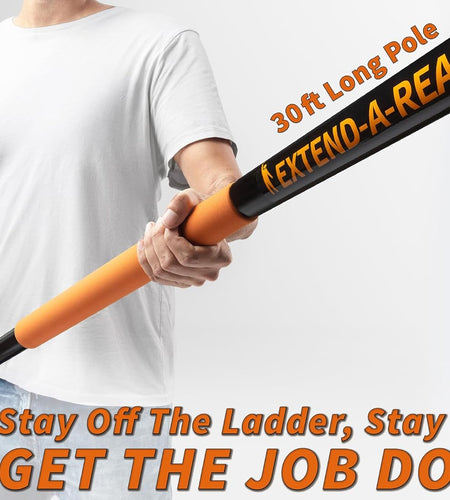 7-30 Ft Long Telescopic Extension Pole // Multi-Purpose Extendable Pole with Universal Twist-On Metal Tip // Lightweight and Sturdy // Best Telescoping Pole for Painting, Dusting and Window Cleaning