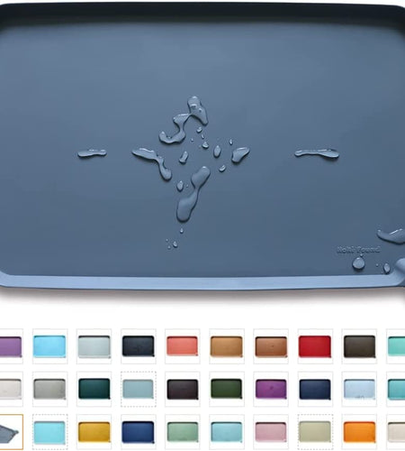 -Waterproof Pet Feeding Mats with High Lips - Multiple Size and Colors for Dogs, Cats & Others-G